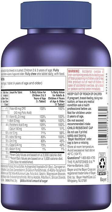 Flintstones Vitamins Chewable Kids Vitamins, Complete Multivitamin for Kids and Toddlers with Iron, Calcium, Vitamin C, Vitamin D & more, 180 count(Pack of 1)(Packaging May Vary) - Image 9
