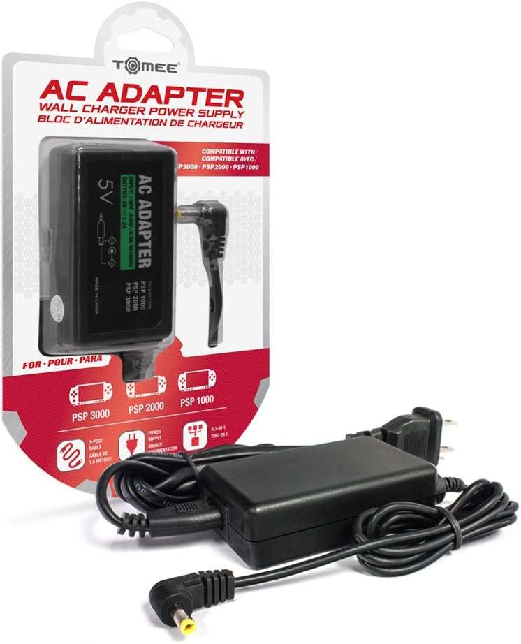 Tomee AC Adapter for Sony PSP 1000/2000/3000 – PSP Charger, Replacement Power Cord, Universal Travel-Friendly Power Supply - Image 1