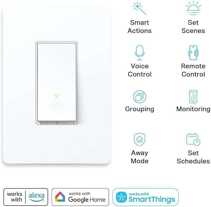 Kasa Smart 3 Way Switch HS210 KIT, Needs Neutral Wire, 2.4GHz Wi-Fi Light Switch works with Alexa and Google Home, UL Certified, No Hub Required, White,2 Count (Pack of 1) - Image 2