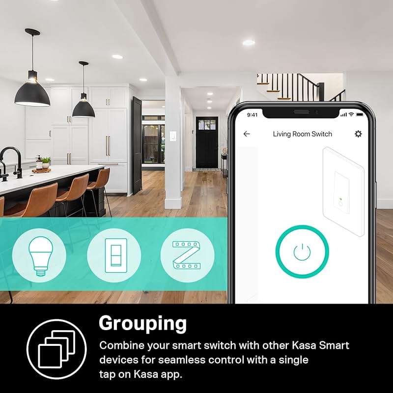 Kasa Smart 3 Way Switch HS210 KIT, Needs Neutral Wire, 2.4GHz Wi-Fi Light Switch works with Alexa and Google Home, UL Certified, No Hub Required, White,2 Count (Pack of 1) - Image 6