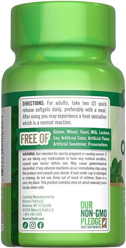 Nature's Truth Oregano Oil Softgels | 90 Pills | Contains Carvacrol | Non-GMO & Gluten Free Supplement - Image 7