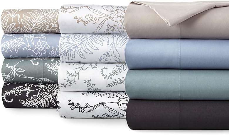 Southshore Fine Living, Inc. Winter Brush Floral Sheets, 4-Piece, 15 Inch Boho Sheets King Size, Deep Pocket King Sheet Set, Pet Hair Resistant, Botanical Sheet Set - Warm Sand, White Flowers - Image 8