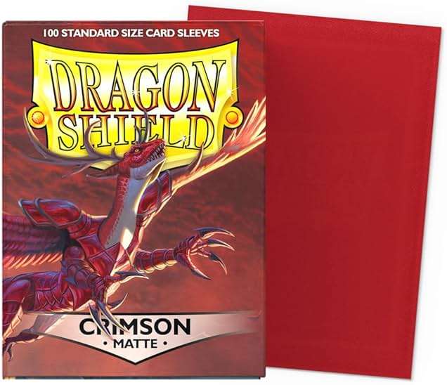 Dragon Shield | Standard Size Card Matte Sleeves | 100 CT - Smooth & Tough Premium TCG Sleeves | Compatible with Pokemon, Flesh & Blood, One Piece & Magic the Gathering | Crimson - Matte - Image 2