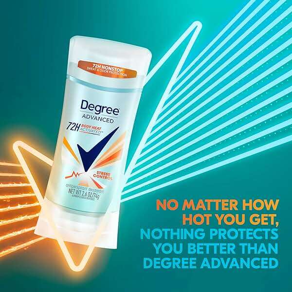 Degree Antiperspirant Deodorant Stress Control 72-Hour Sweat & Odor Protection Antiperspirant for Women with Body Heat Activated Technology 2.6 oz - Image 4