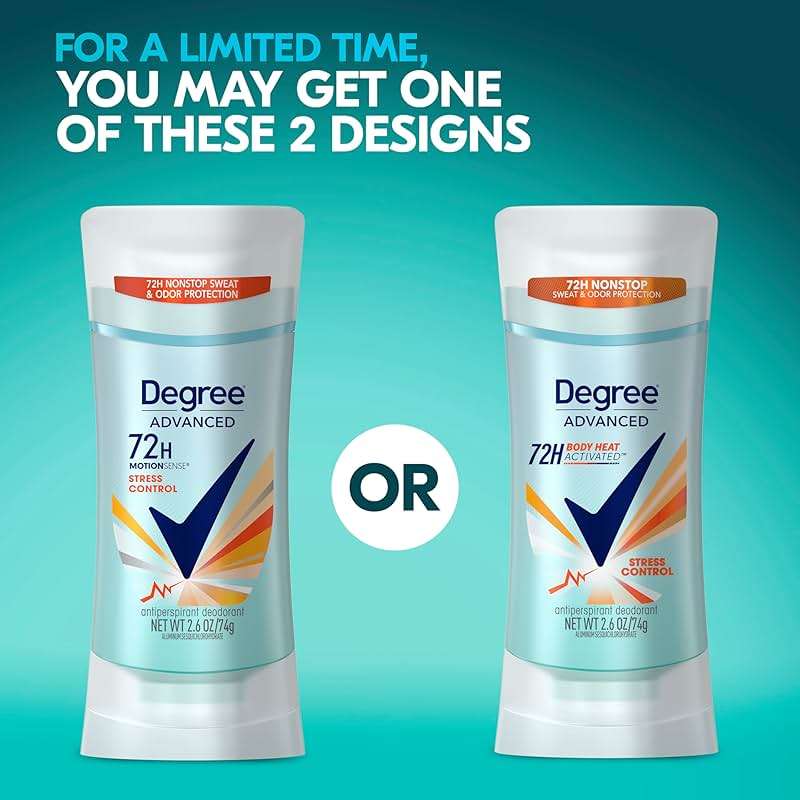 Degree Antiperspirant Deodorant Stress Control 72-Hour Sweat & Odor Protection Antiperspirant for Women with Body Heat Activated Technology 2.6 oz - Image 5