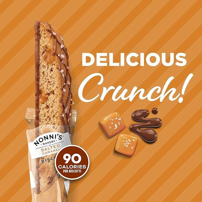 Nonni's Bakery Salted Caramel Biscotti Cookies, Individually Wrapped Coffee and Tea Biscuit Snack, 21 oz, 25 Count - Image 7