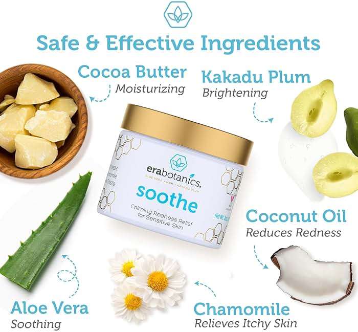 Era Organics Cream Redness Relief Moisturizer- Soothing Redness Relief for Face with Manuka Honey, MSM, Chamomile - Calming Moisturizer Made in USA - Image 2