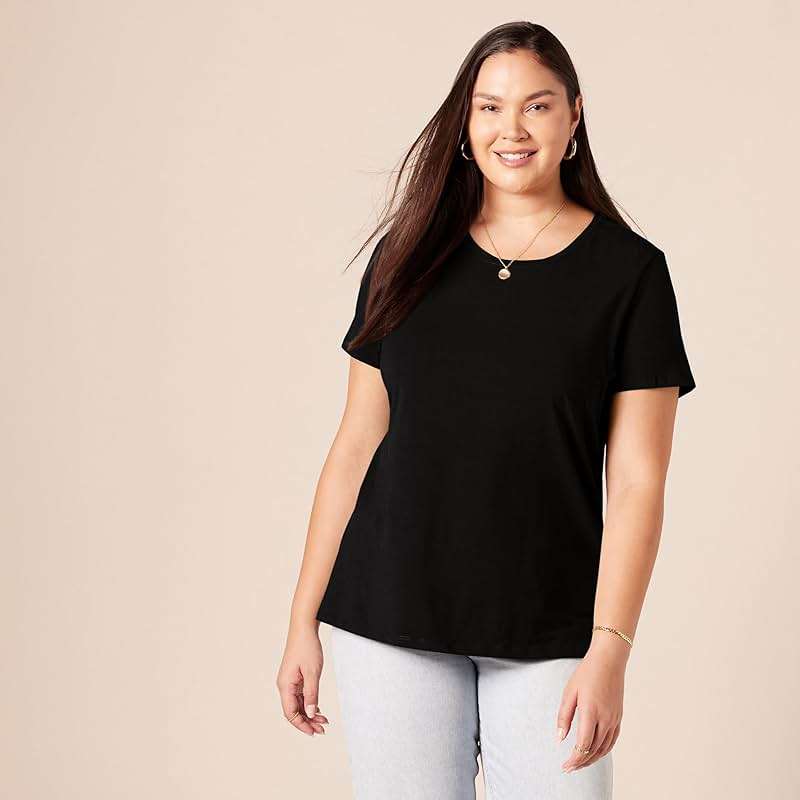 Amazon Essentials Women's Regular-Fit Short-Sleeve T-Shirt (Crewneck and V-Neck Options), Multipacks - Image 7