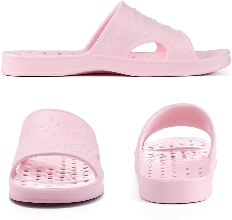 shevalues Shower Shoes for Women Men with Arch Support Quick Drying Pool Slides Lightweight Beach Sandals with Drain Holes - Image 4