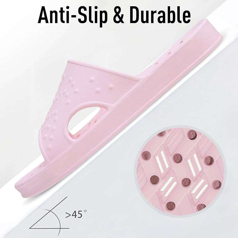 shevalues Shower Shoes for Women Men with Arch Support Quick Drying Pool Slides Lightweight Beach Sandals with Drain Holes - Image 6
