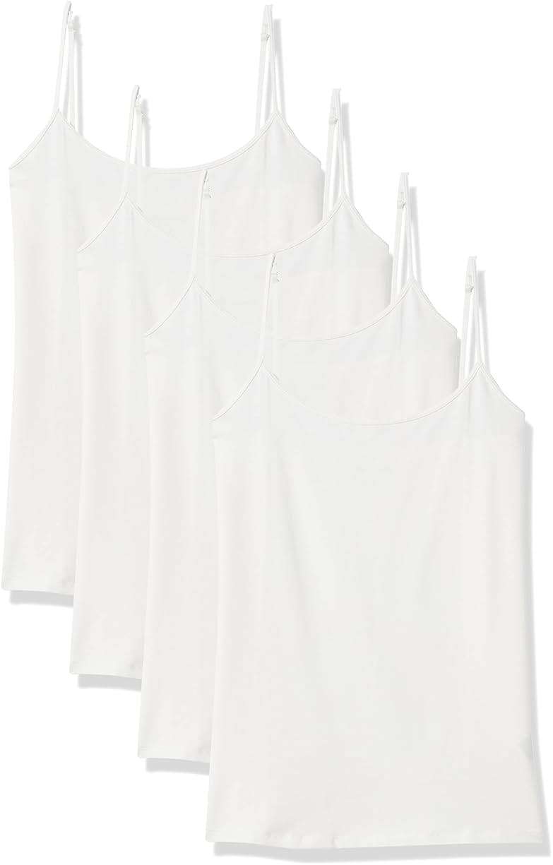 Amazon Essentials Women's Slim-Fit Camisole for Layering and Everyday Wear, Pack of 4 - Image 1