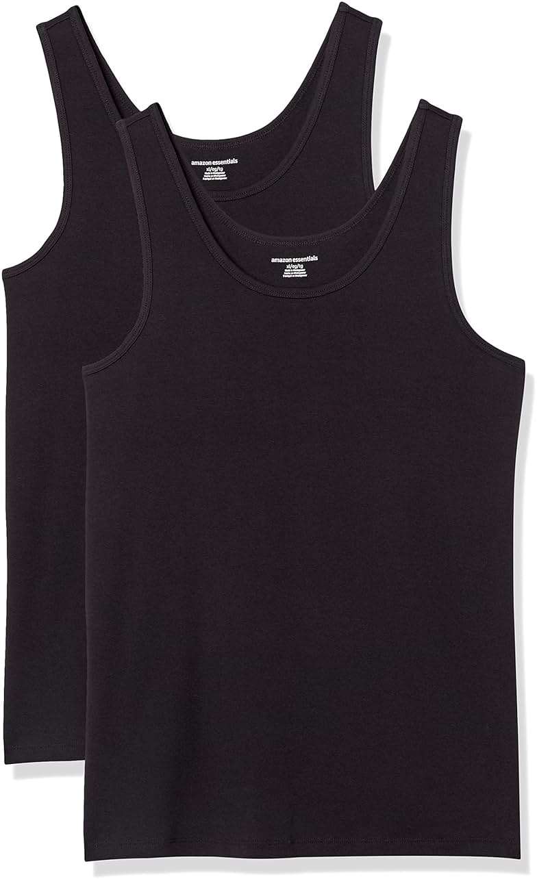Amazon Essentials Women's Slim-Fit Ribbed Scoop Neck Tank Tops - Image 1