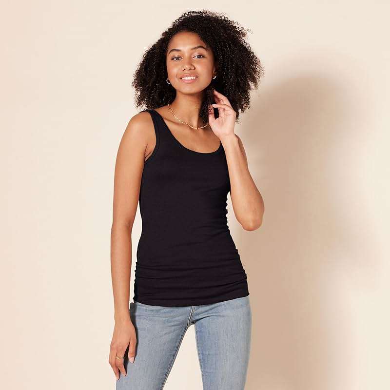 Amazon Essentials Women's Slim-Fit Ribbed Scoop Neck Tank Tops - Image 3