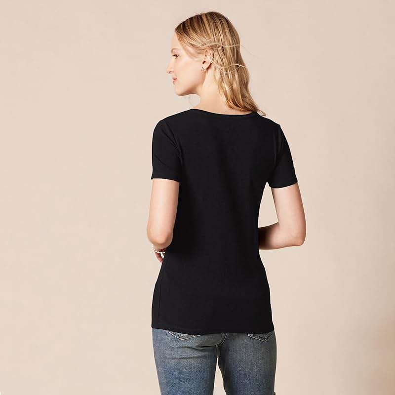 Amazon Essentials Women's Regular-Fit Short-Sleeve V-Neck T-Shirt, Multipacks - Image 3