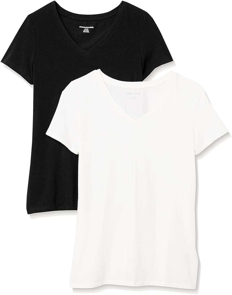 Amazon Essentials Women's Regular-Fit Short-Sleeve V-Neck T-Shirt, Multipacks - Image 9