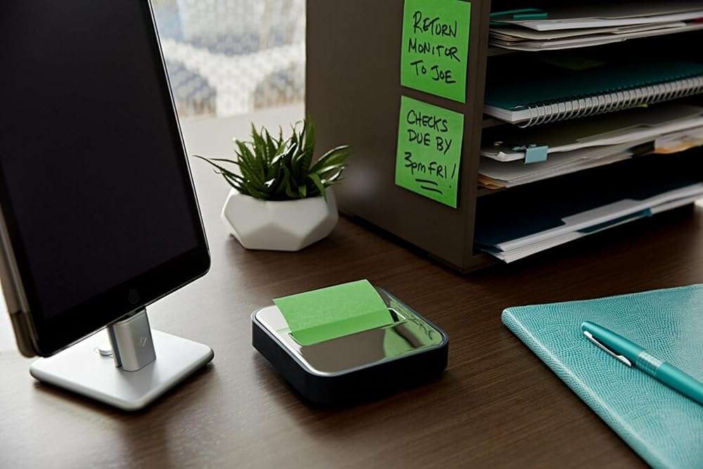 Post-it Note Dispenser with Post-it Pop-up Notes, Black Base with Steel Top, 1 Aqua Splash 3 in. x 3 in. Super Sticky Note Pad, Classroom or Office Supplies - Image 7