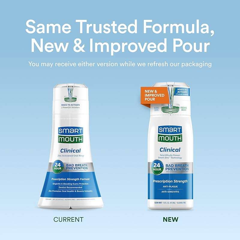 SmartMouth DDS Activated Clinical Mouthwash - for Fresh Breath - Clinical Strength Mouthwash for Gum Health, Gingivitis & More - Clean Mint Flavor, 16 fl oz (3 Pack) - Image 2