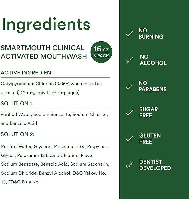 SmartMouth DDS Activated Clinical Mouthwash - for Fresh Breath - Clinical Strength Mouthwash for Gum Health, Gingivitis & More - Clean Mint Flavor, 16 fl oz (3 Pack) - Image 8