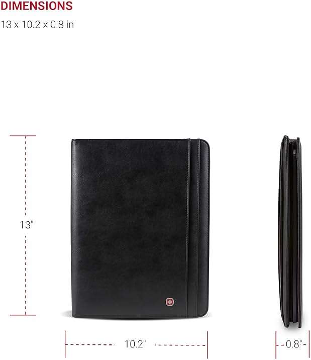 Wenger Merit Padfolio, Padded Document Organizer, Black - Image 2