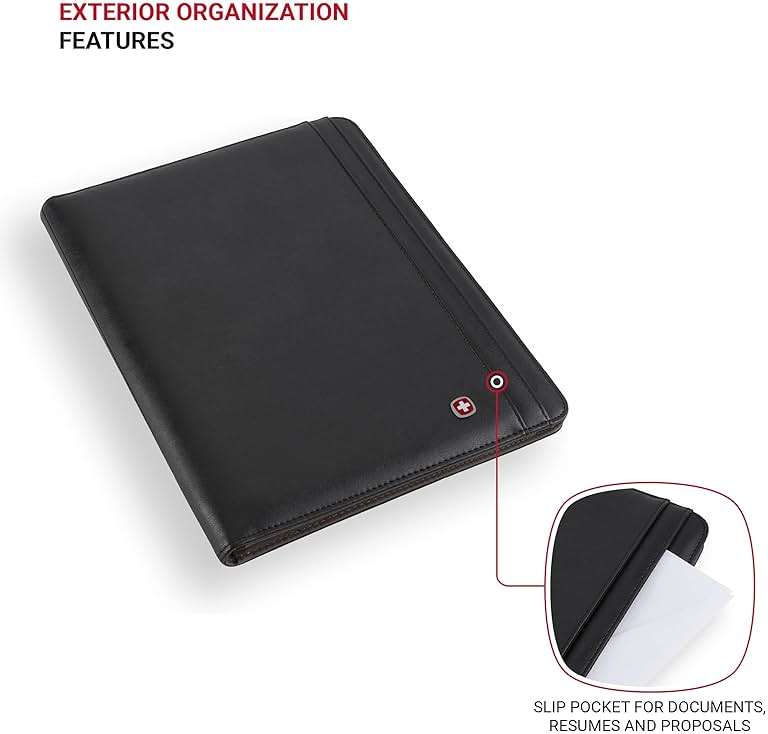 Wenger Merit Padfolio, Padded Document Organizer, Black - Image 4