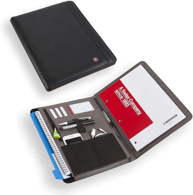 Wenger Merit Padfolio, Padded Document Organizer, Black - Image 7