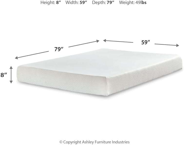 Signature Design by Ashley Queen Size Chime 8 Inch Medium Firm Gel Memory Foam Mattress with Green Tea & Charcoal Extract, Fiberglass-Free, Mattress In A Box - Image 2