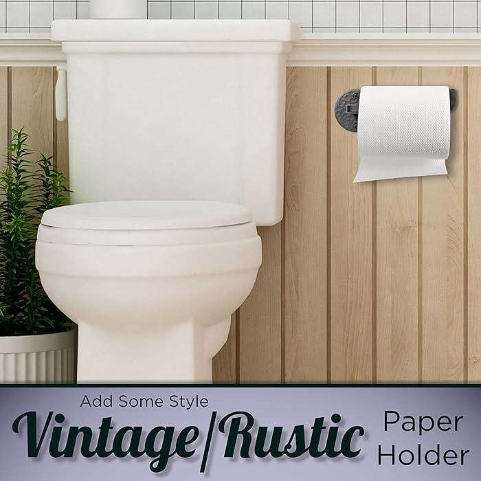 Stur-De Handmade Wrought Iron Toilet Paper Holder - Rustic Wall Mount Holder for Bathroom - Farmhouse, Vintage & Industrial Style - Antique Black Iron Tissue Roll Holder - Image 7