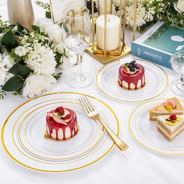 WDF300 Pieces Gold Plastic Silverware - Heavy Duty Disposable Cutlery Set Plastic Gold Silverware Set Includes 100 Forks, 100 Spoons, 100 Knives for Party Baby Shower Wedding Spring - Image 2