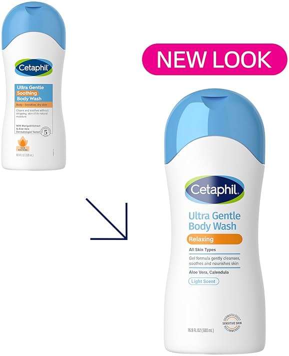 Cetaphil Ultra Gentle Relaxing Body Wash, For Dry to Normal, Sensitive Skin, 16.9oz, with Aloe Vera, Calendula, Vitamin B5, Hypoallergenic, Dermatologist Tested - Image 2