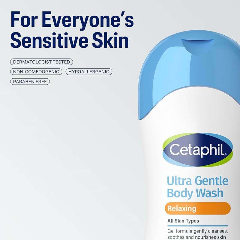 Cetaphil Ultra Gentle Relaxing Body Wash, For Dry to Normal, Sensitive Skin, 16.9oz, with Aloe Vera, Calendula, Vitamin B5, Hypoallergenic, Dermatologist Tested - Image 6