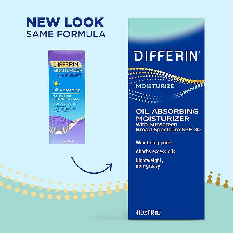 Differin Oil Absorbing Moisturizer with SPF 30, Sunscreen for Face by the makers of Differin Gel, Gentle Skin Care for Acne Prone Sensitive Skin, 4 oz (Packaging May Vary) - Image 2