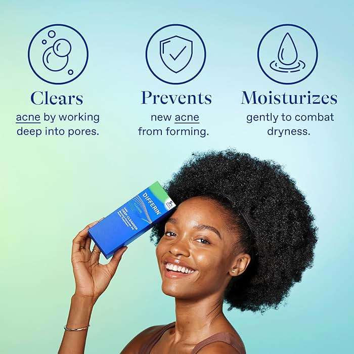 Differin Acne Face Wash with 5% Benzoyl Peroxide, Daily Deep Cleanser by the makers of Differin Gel, Gentle Skin Care for Acne Prone Sensitive Skin, 4 oz (Packaging May Vary) - Image 5