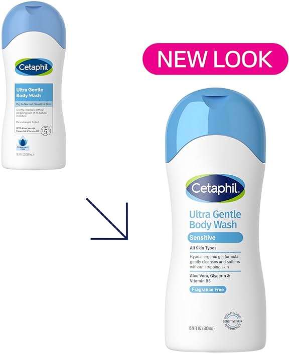 Cetaphil Ultra Gentle Body Wash, For Dry to Normal, Sensitive Skin, 16.9oz Pack of 3, Aloe Vera, Vitamin B5, Hypoallergenic, Paraben Free, Fragrance Free, Dermatologist Tested - Image 2