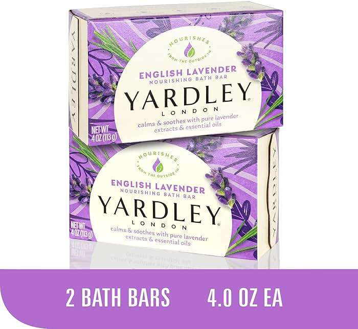 Yardley London Soap Bath Bar Bundle - 10 Bars: English Lavender, Oatmeal and Almond, Aloe and Avocado, Cocoa Butter, Lemon Verbena 4.25 Ounce Bars (Pack of 10 Bars, Two of each) - Image 7