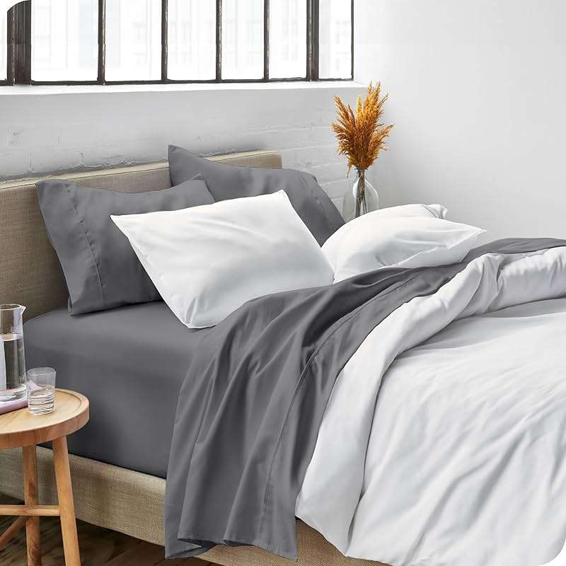 Bare Home Queen Sheet Set - 1800 Ultra-Soft Microfiber Queen Bed Sheets - Double Brushed - Deep Pockets - Easy Fit - 4 Piece Set - Bedding Sheets & Pillowcases (Queen, Grey) - Image 8