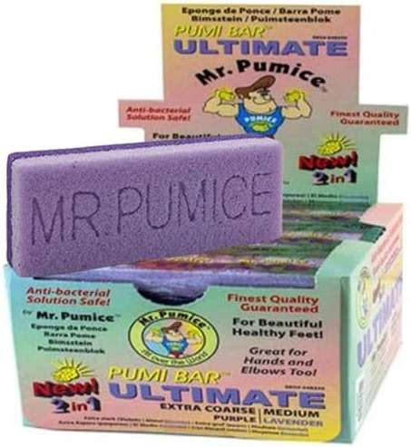 Mr. Pumice Ultimate PUMI Bar: 2-in-1 Dual-Grit (Medium + Coarse) Callus Remover, Pedicure Stone & Ped File Scrubber for Smooth Feet and Heels, (12-Count Display Box) - Image 6