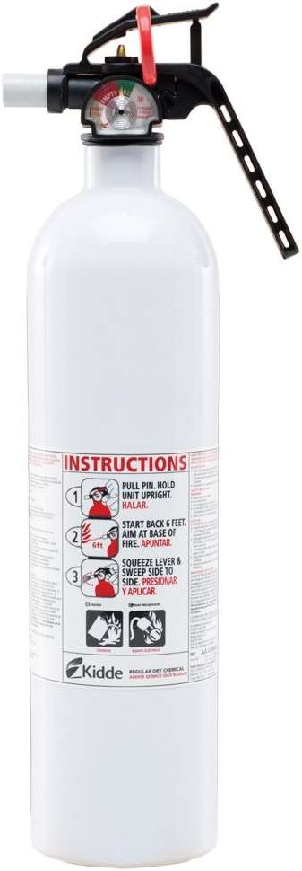 Auto/Marine 10-B:C Fire Extinguisher, Metal Valve, White - Image 1
