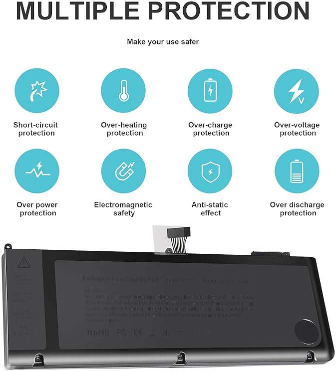 A1321 A1286 (Mid 2009 Mid 2010) Laptop Battery for MacBook Pro 15 Inch Battery A1321 A1286 MC371LL/A, MC372LL/A, MC118LL/A, MB985LL/A, MB986LL/A, MB986LL/A MC373LL/A, MC373LL/A, MB985, MB986, MC118 - Image 5