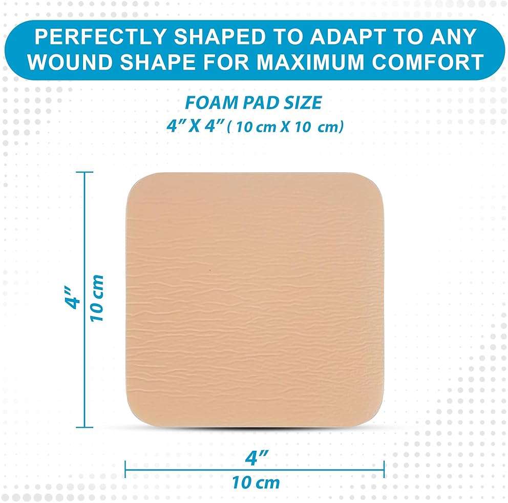 MedVance TM Foam – Waterproof Non-Adhesive Hydrophilic Foam Dressing 4"X4" Box of 5 dressings - Image 3