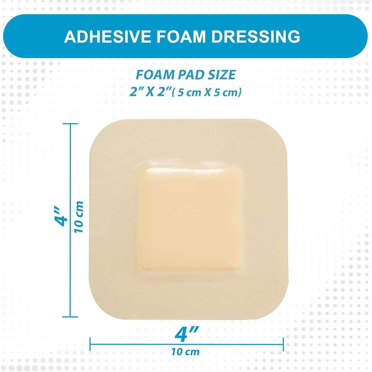 MedVance TM Foam – Bordered Adhesive Hydrophilic Foam Dressing 4"x4" (2"x2" Pad) Box of 5 dressings - Image 3