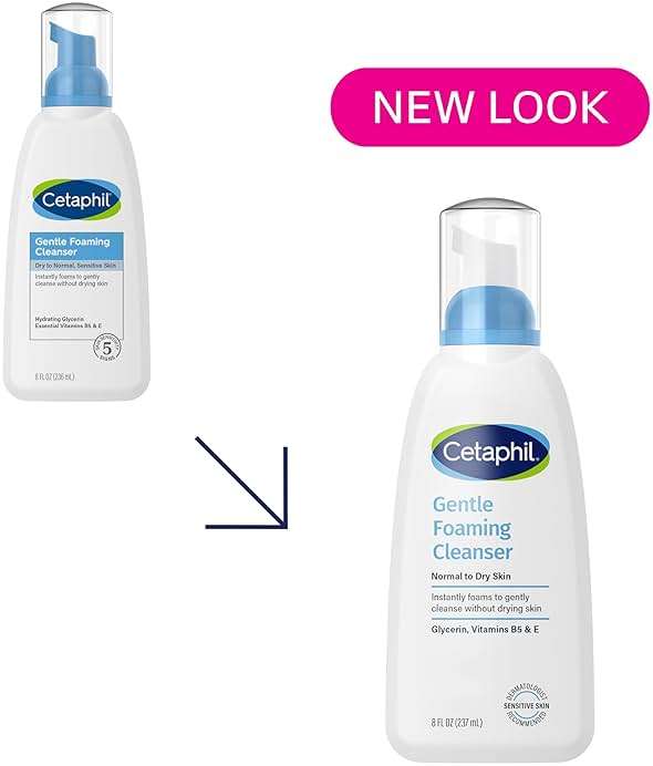 Cetaphil Oil Free Gentle Foaming Cleanser For Dry to Normal, Sensitive Skin, 8oz Pack of 2, Made with Glycerin and Vitamins B5 and E, Dermatologist Tested, Hypoallergenic, Soap and Fragrance Free - Image 3