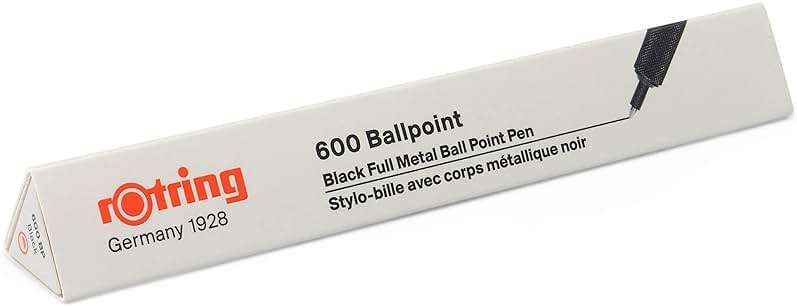 rOtring 600 Ballpoint Pen Medium Point Black Ink Black Barrel Refillable - Image 5