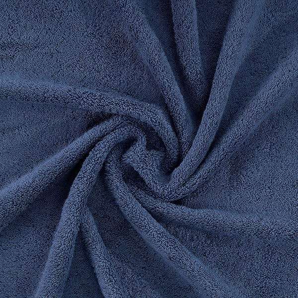 Qute Home 4-Piece Washcloths Towels Set, 100% Turkish Cotton Premium Quality Towels for Bathroom, Quick Dry Soft and Absorbent Turkish Towel, Set Includes 4 Wash Cloths Navy Blue - Image 3