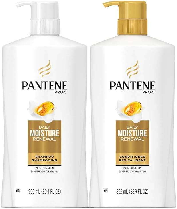 Pantene Pro-V Daily Moisture Renewal, 30.4 Fl.Oz (900ml) Shampoo & 28.9 Fl.Oz (855ml) Conditioner Set - Image 1