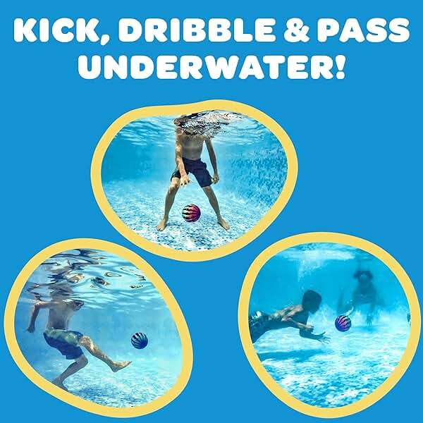 Watermelon Ball JR Durable Fillable Pool Toy for Underwater Games - Football, Basketball & Rugby - Perfect for Water Parties - Fun for Adults & Kids Alike - Ages 6+, 6.5" Multicolor - Image 4
