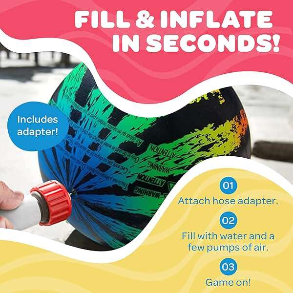 Watermelon Ball JR Durable Fillable Pool Toy for Underwater Games - Football, Basketball & Rugby - Perfect for Water Parties - Fun for Adults & Kids Alike - Ages 6+, 6.5" Multicolor - Image 5