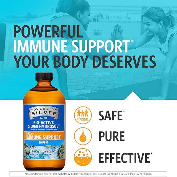 Sovereign Silver Bio-Active Silver Hydrosol for Immune Support - Colloidal Silver Liquid -10 ppm, 16oz (473mL) - Value Size - Image 2