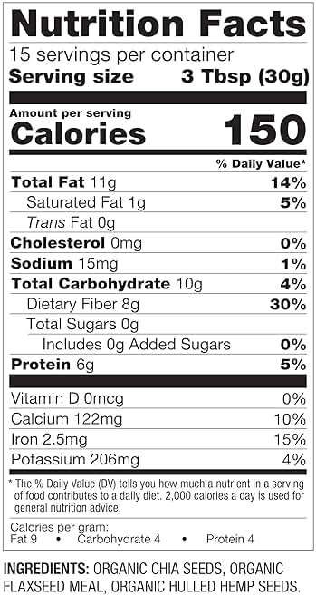 BetterBody Foods Superfood Organic Super Seeds - Blend of Organic Chia Seeds, Milled Flax Seed, Hemp Hearts, Add to Smoothies Shakes & More, 1lb, 16 oz - Image 6