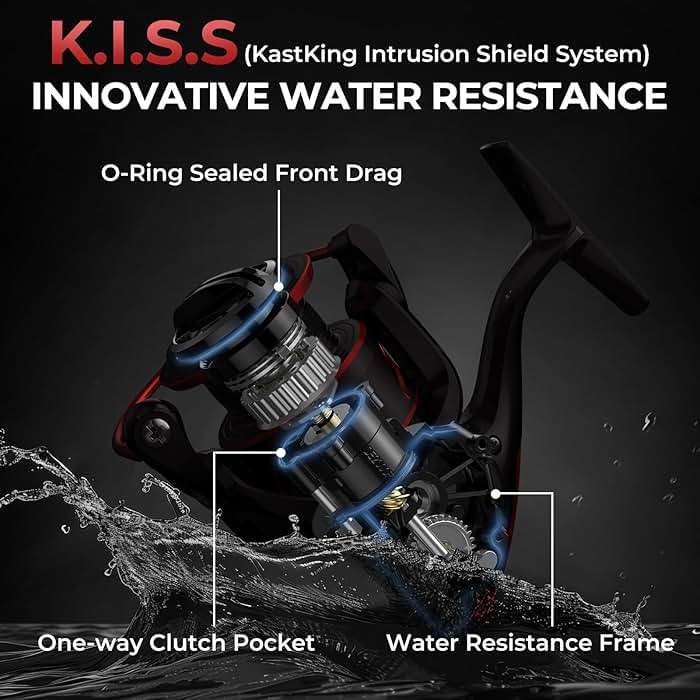KastKing Sharky Spinning Reel – 5.2:1 & 6.2:1 Gear Ratios, Carbon Fiber Drag 33–39.5LB, 10+1 Stainless Bearings, Lightweight Nylitech Body, Oversize Shaft, for Saltwater & Freshwater - Image 4