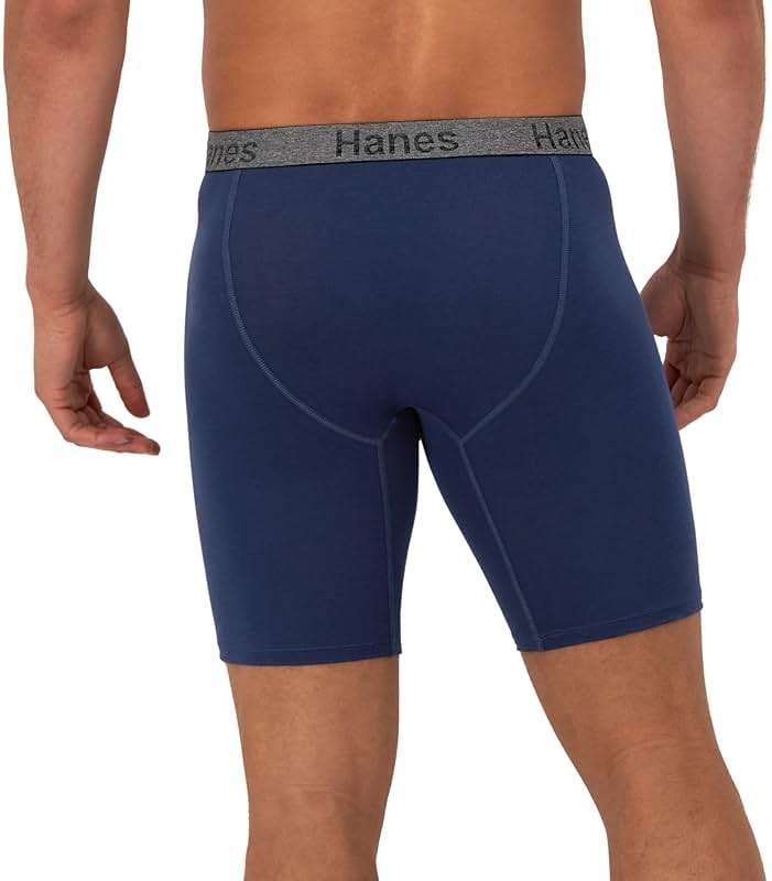 Hanes Men's Underwear Boxer Briefs or Long-Leg Boxer Briefs Pack, 3 Pack, No-Ride-Up, Stretch-Cotton Men Clothing - Image 4